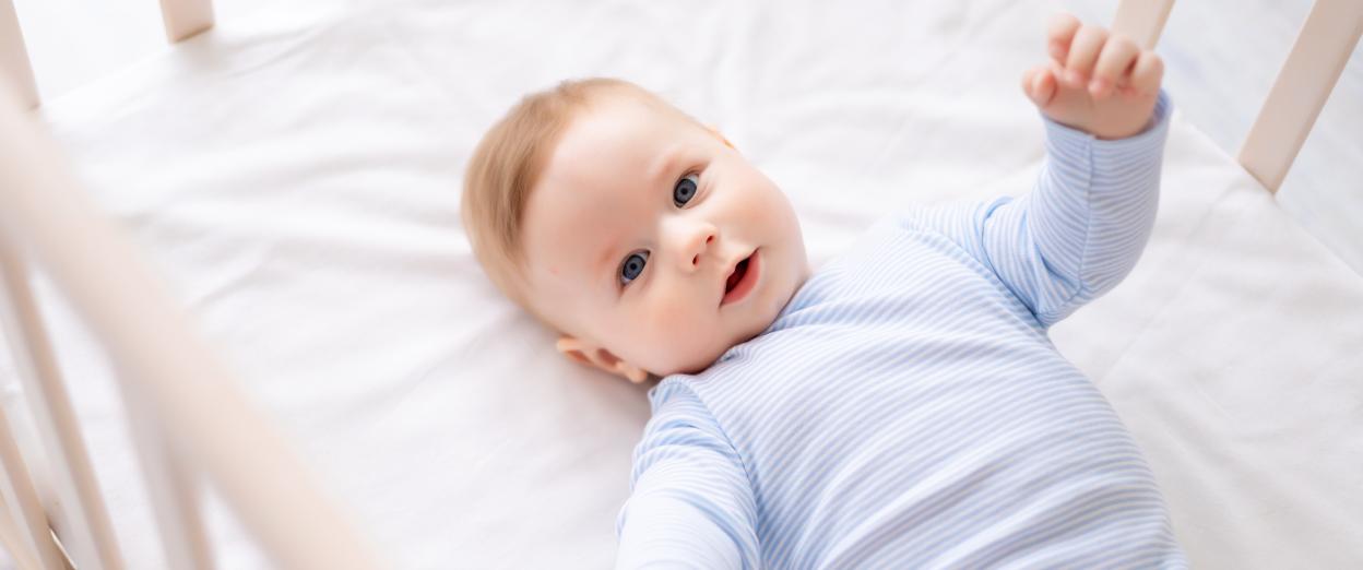 Baby in Safe Crib